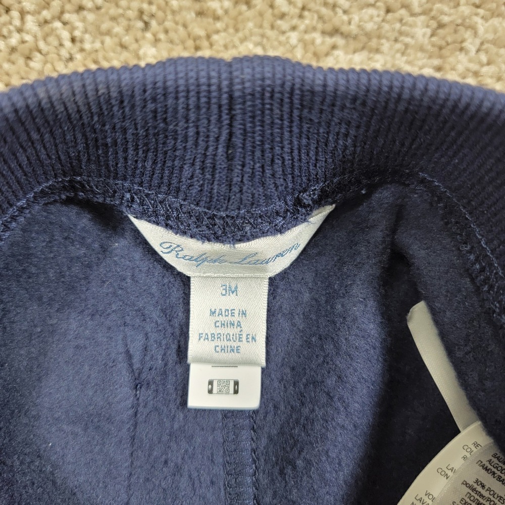 Ralph Lauren Shorts Bear Graphic Knit Waistband Casual Blue 3M - Picture 2 of 5